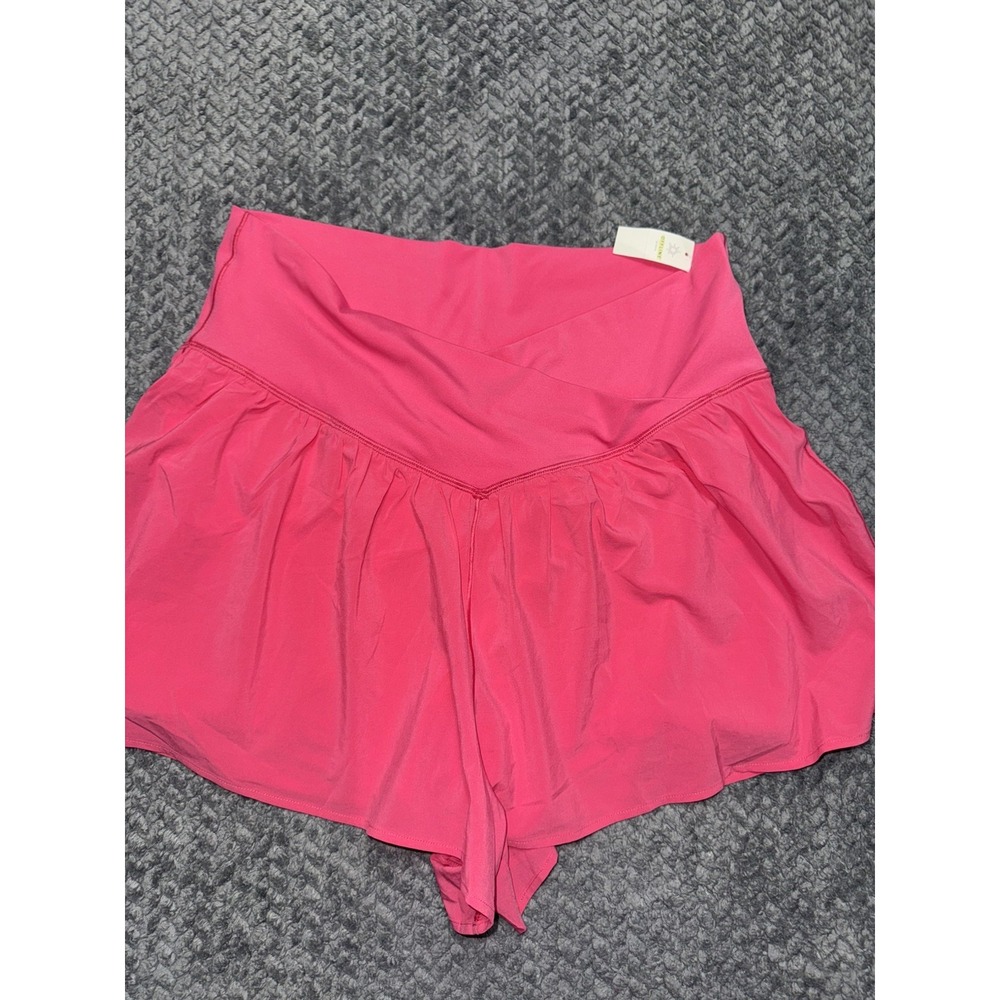 Offline by Aerie Women's Ruffle Shorts Solid Pink Regular Size XL NWT
